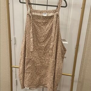 ARULA Taupe Floral Square-Neck mini dress